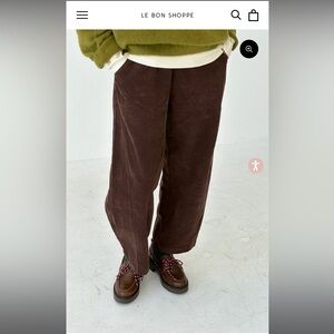 Le Bon Shoppe Corduroy Arc Pants in Chocolate (NWT)